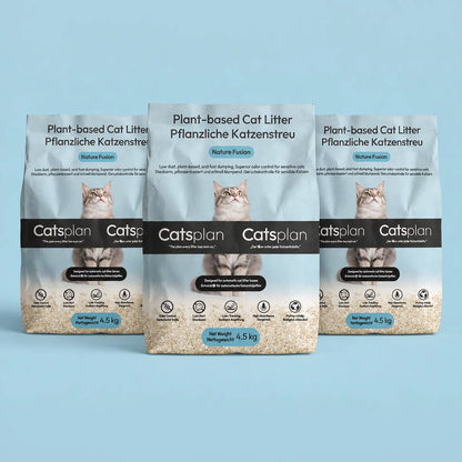 Catsplan Nature Fusion - Pflanzliches Katzenstreu, 3 Beutel